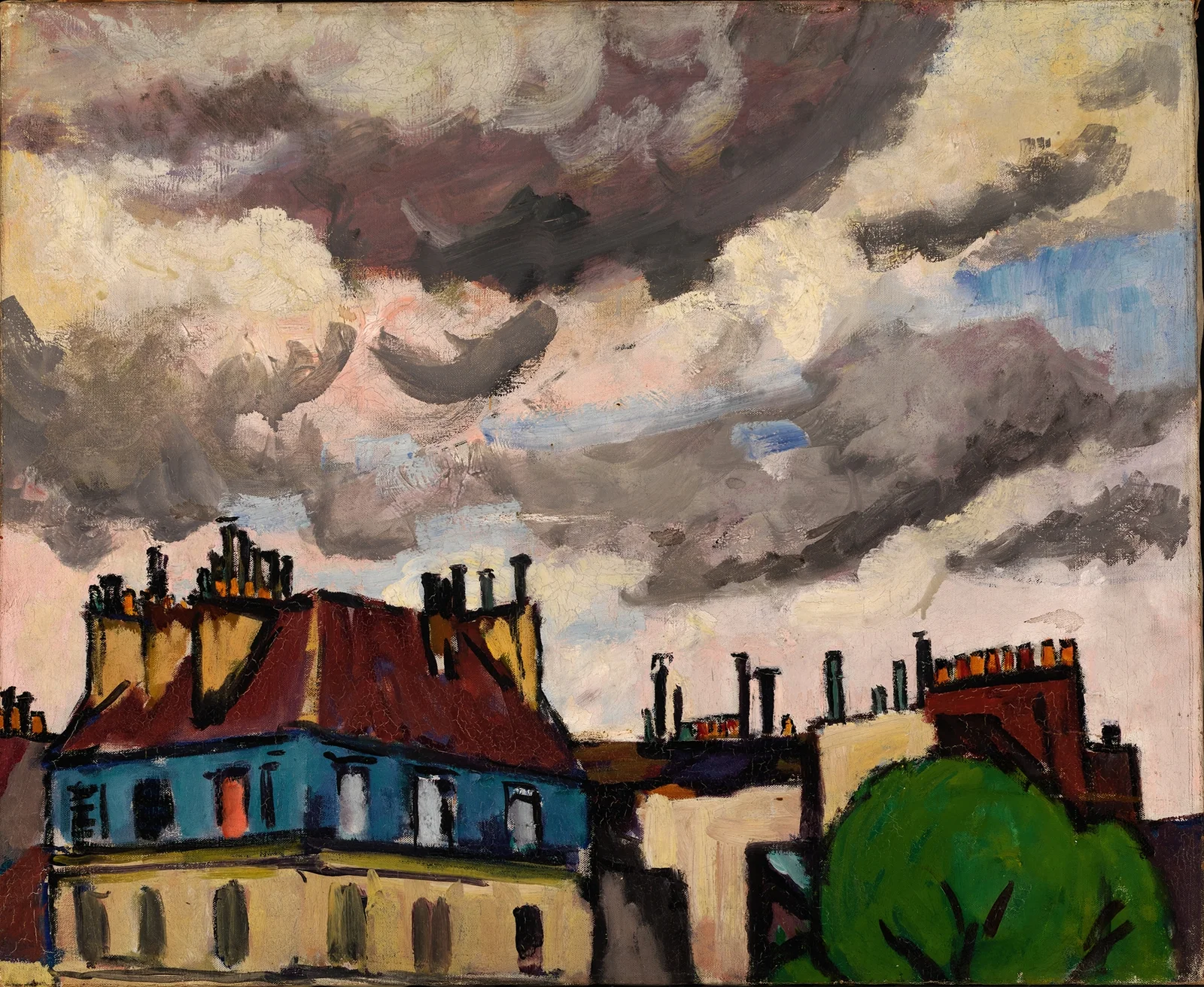 Rooftops and Clouds, Paris av Henry Lyman Saÿen