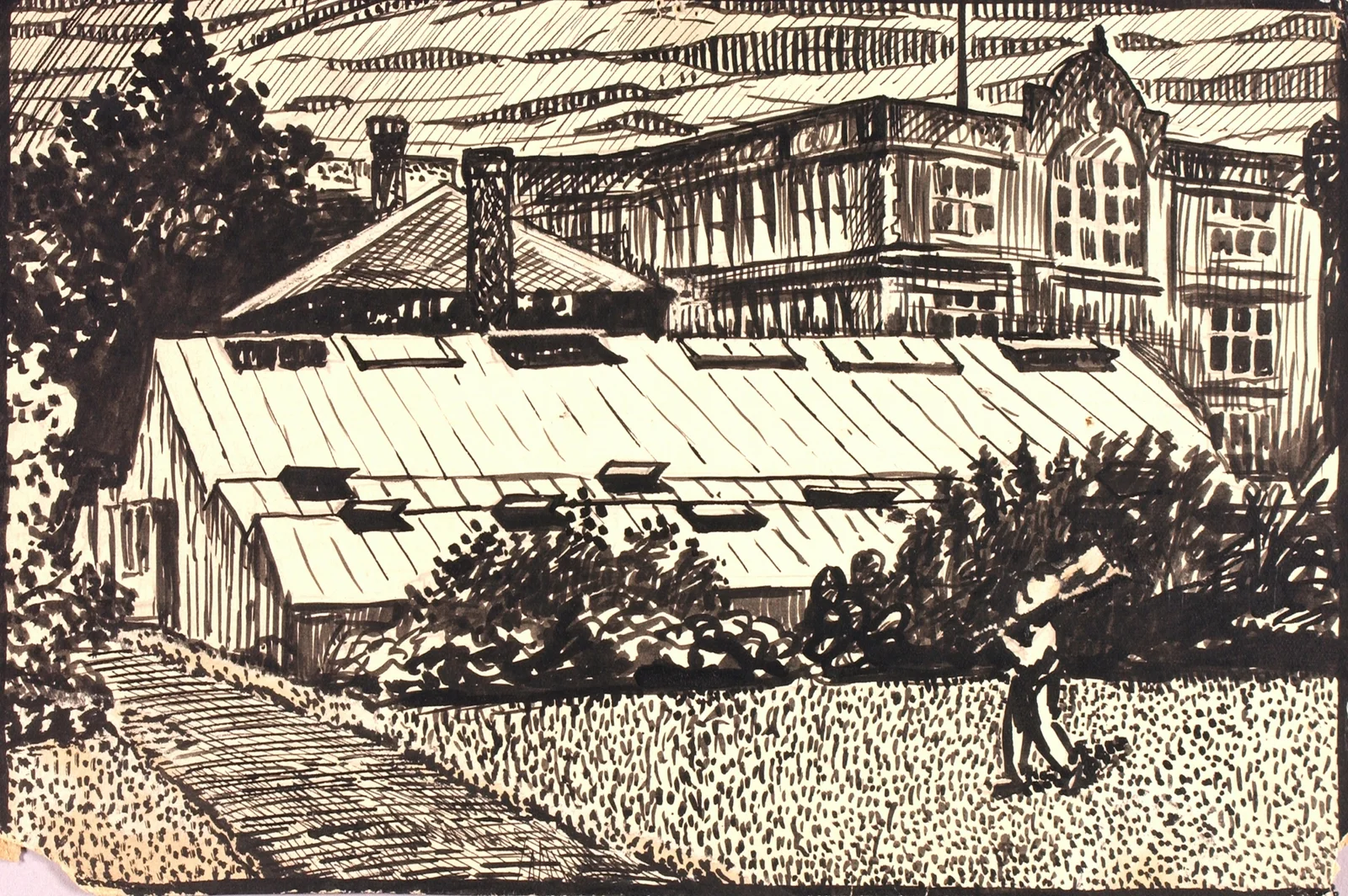 Untitled (Figure and Buildings) – nr 3 av Henry Lyman Saÿen