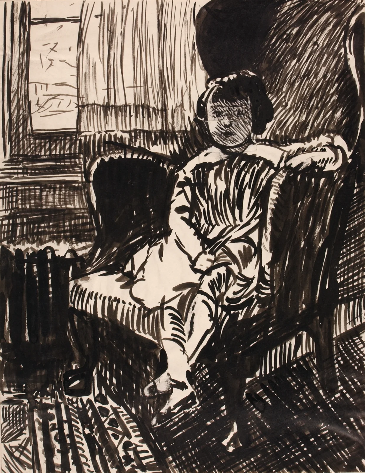 Untitled (Girl Seated in Chair), 1917 av Henry Lyman Saÿen