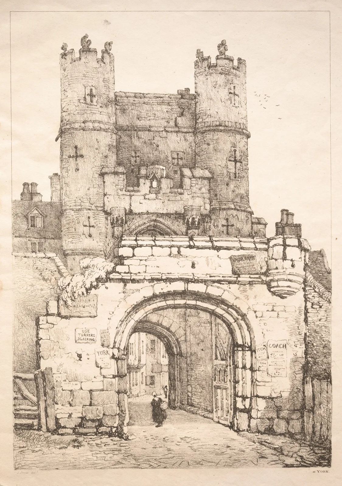 At York, Medieval Gate av Samuel Prout