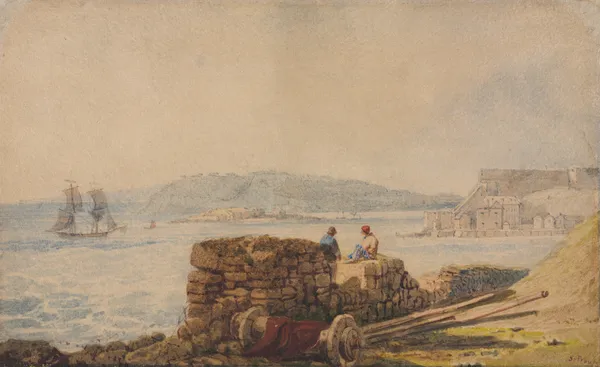 Drake’s Island, Plymouth av Samuel Prout
