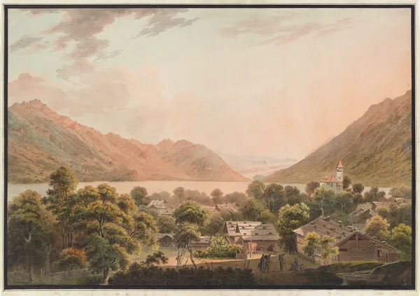 Brienz et le lac de Brienz vers Interlaken av Jakob Samuel Weibel