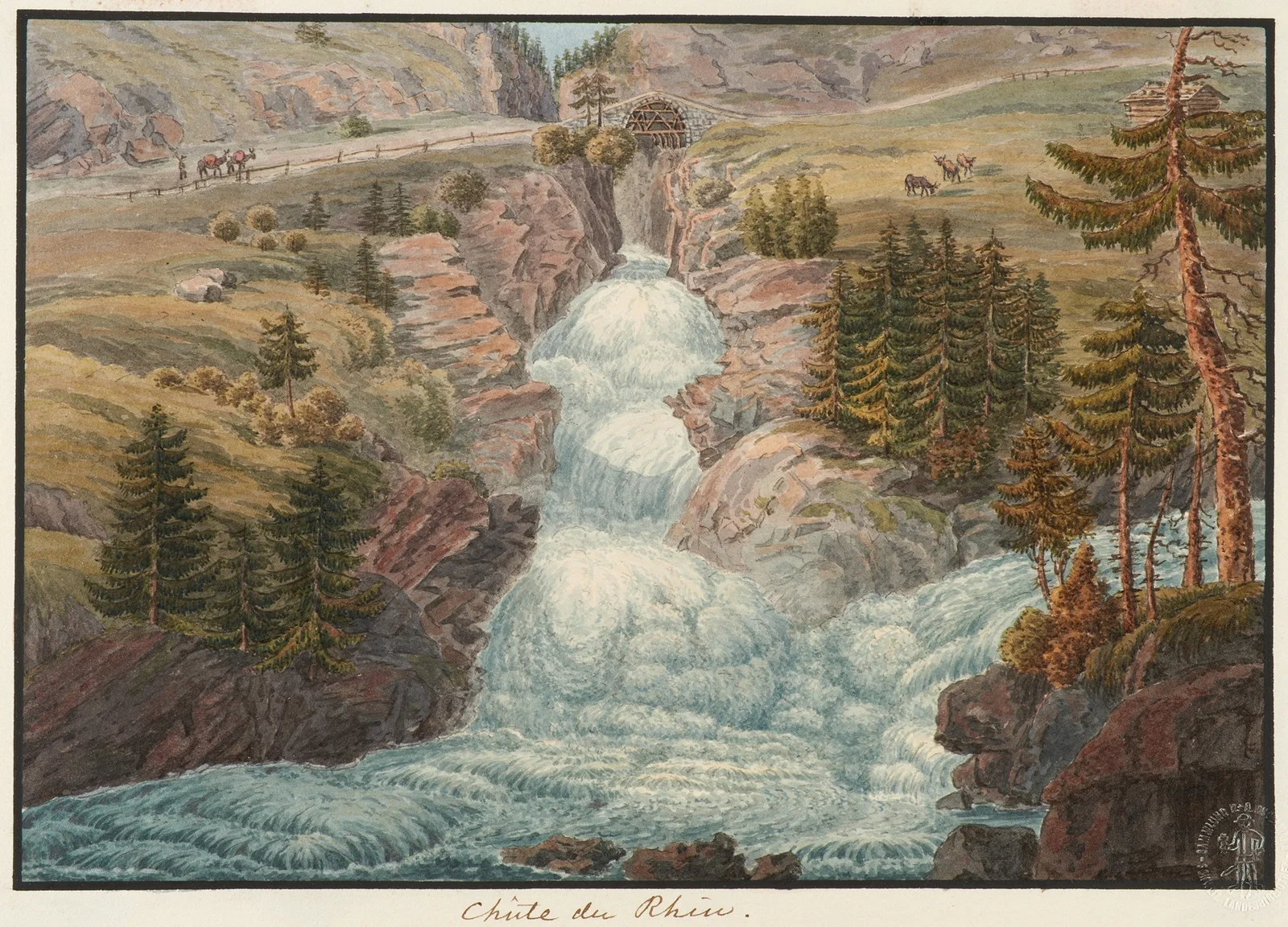 Chûte du Rhin av Jakob Samuel Weibel