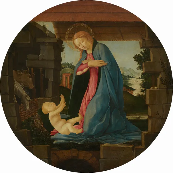 The Virgin Adoring the Child av Sandro Botticelli