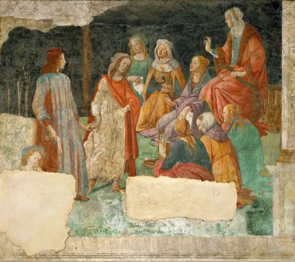 Young man before the Seven liberal arts av Sandro Botticelli