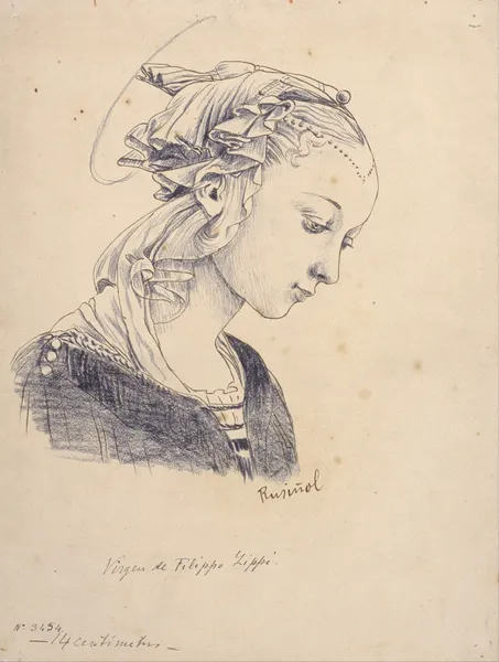 Bust from the ‘Madonna with Angels’ by Filippo Lippi av Santiago Rusiñol