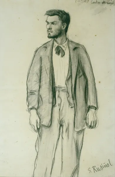 Portrait of Carles Mani av Santiago Rusiñol
