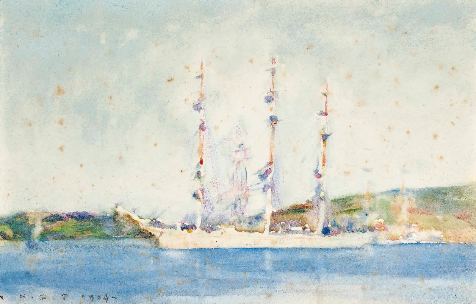 A Windjammer At Anchor av Henry Scott Tuke