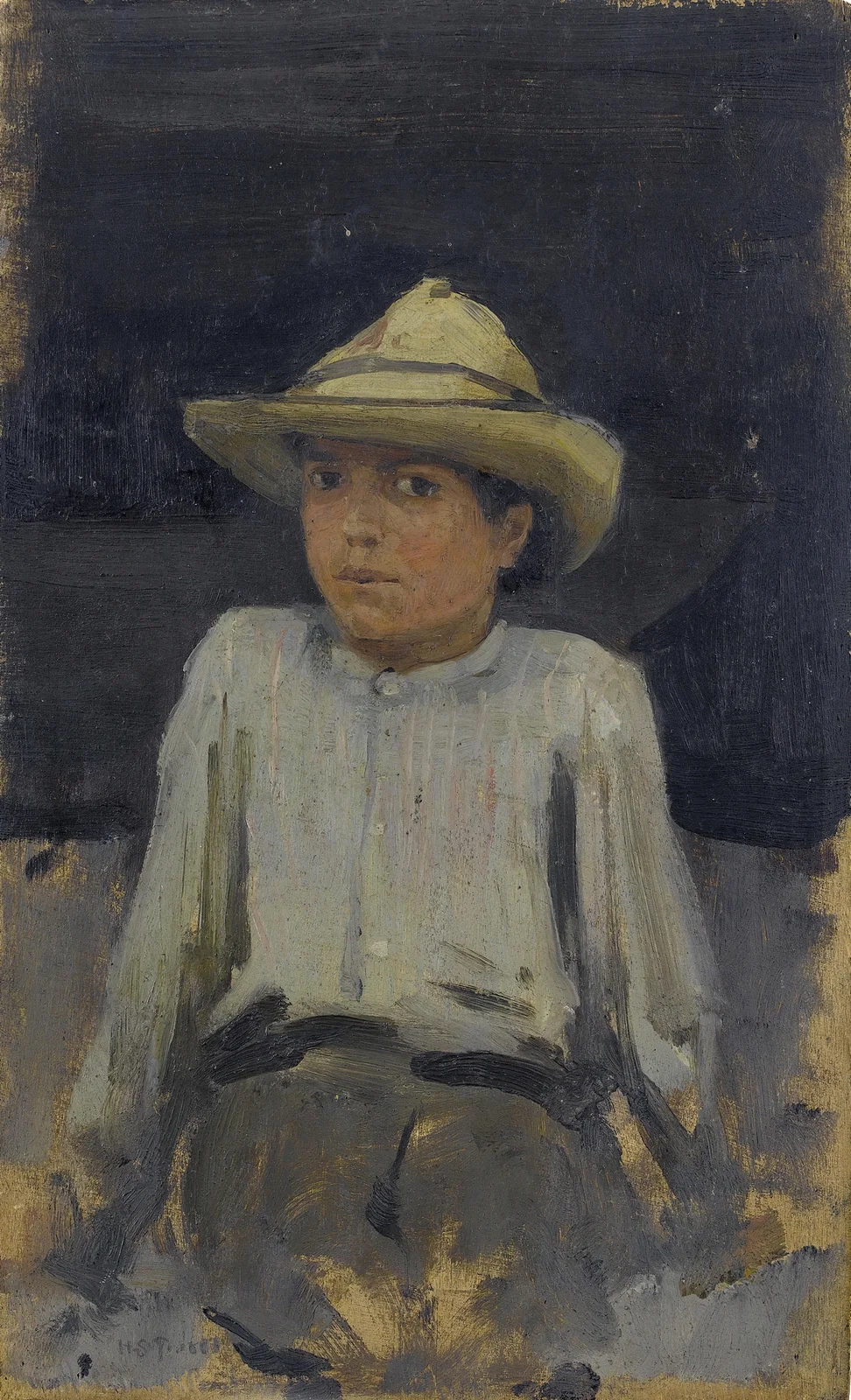 Boy With Hat 02 av Henry Scott Tuke