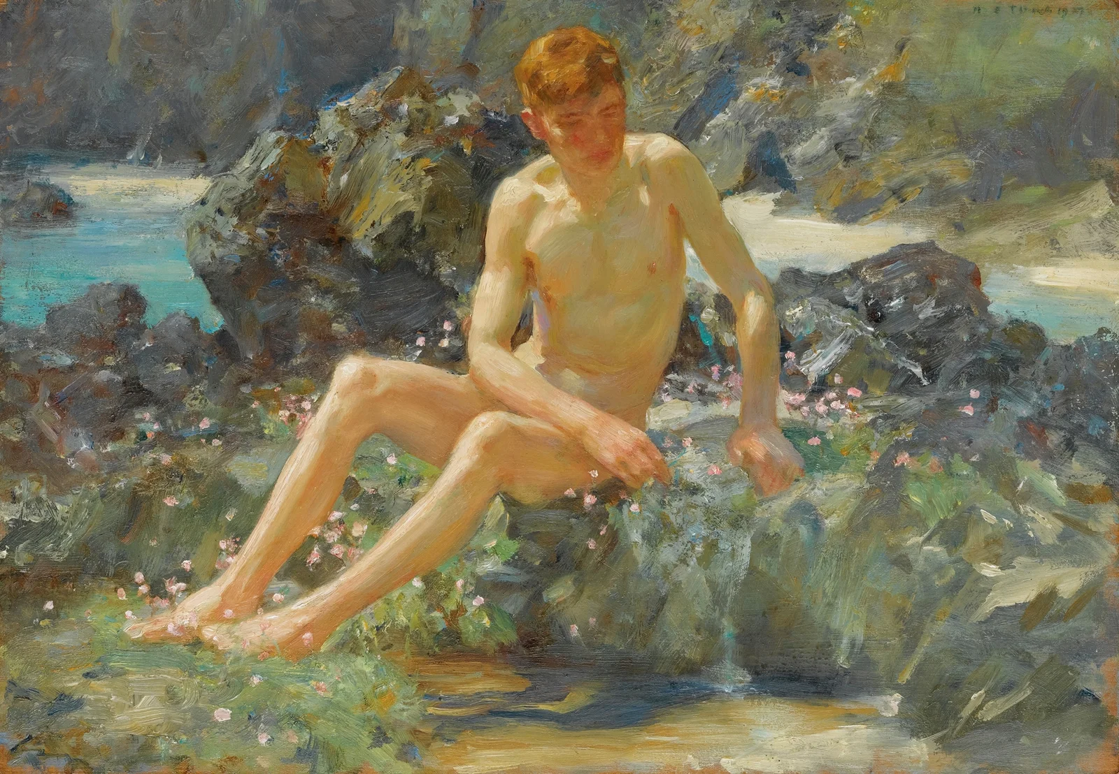 Nude On The Rocks av Henry Scott Tuke