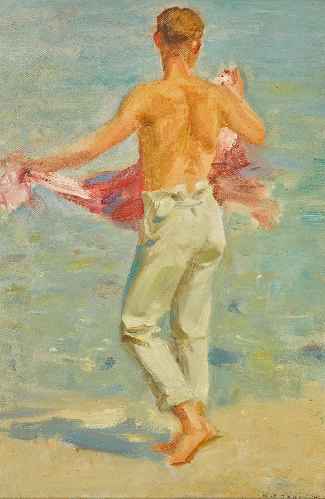 Preparing to bathe av Henry Scott Tuke