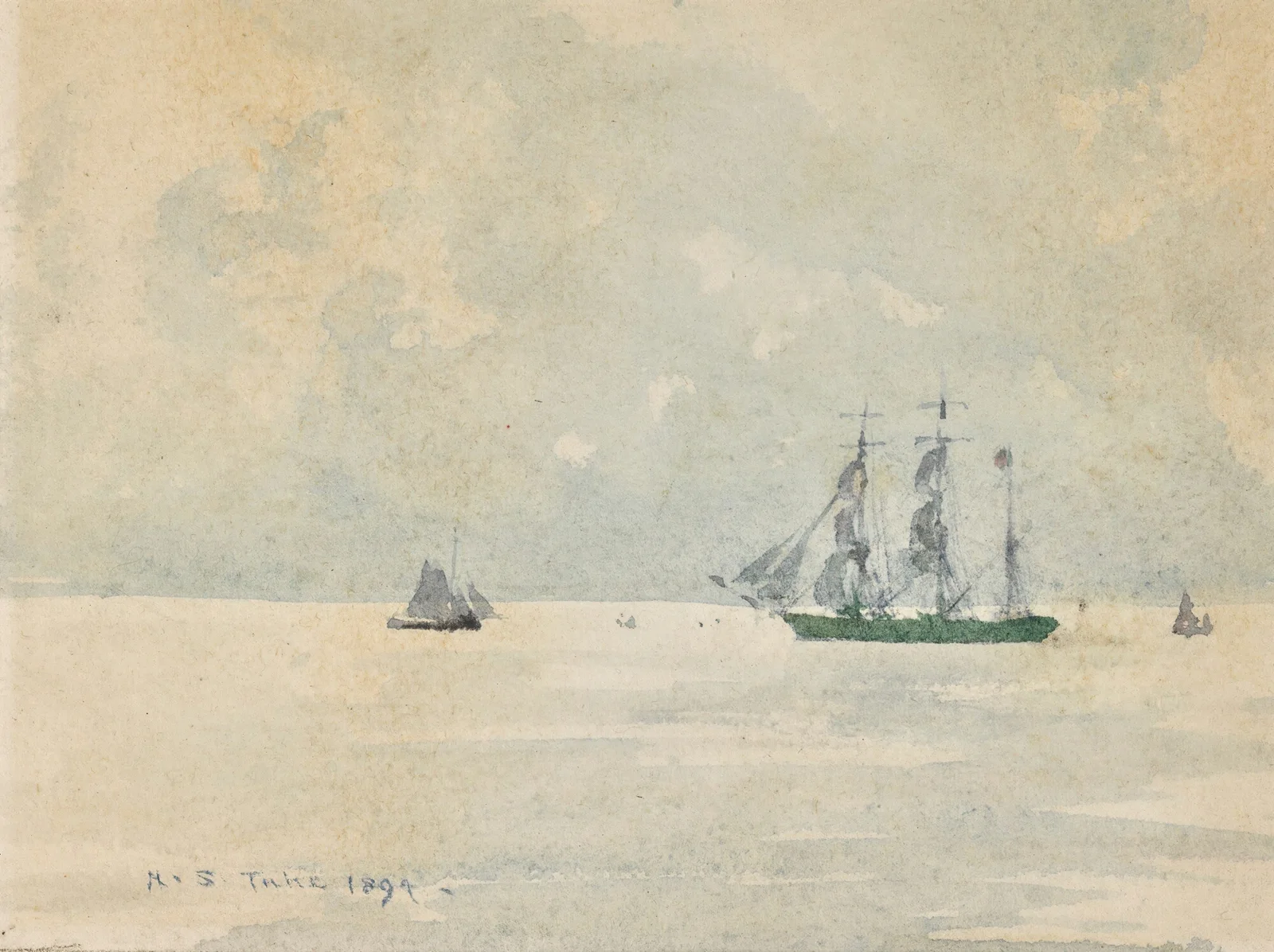 Three Masted Barque av Henry Scott Tuke