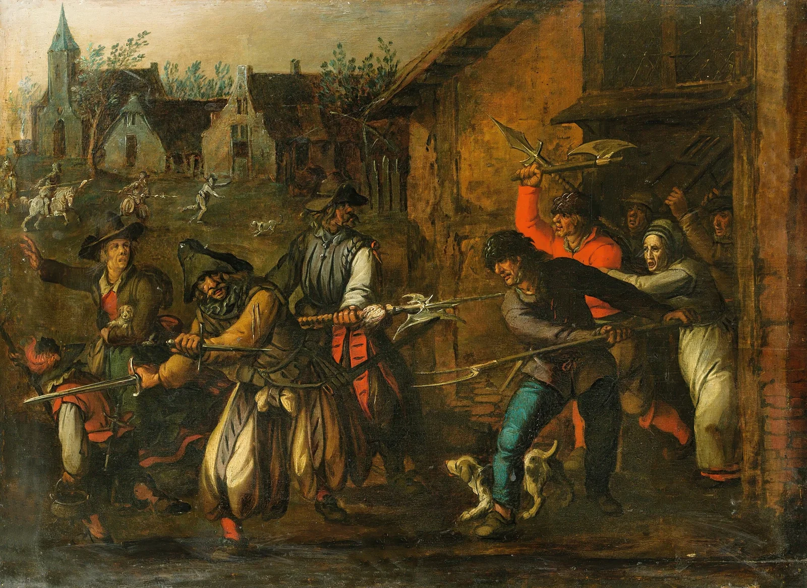 Pillage scene av Sebastian Vrancx