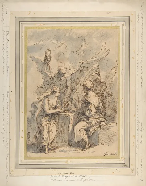 Allegory with Figures of Hope, Time, and Death av Sebastiano Ricci