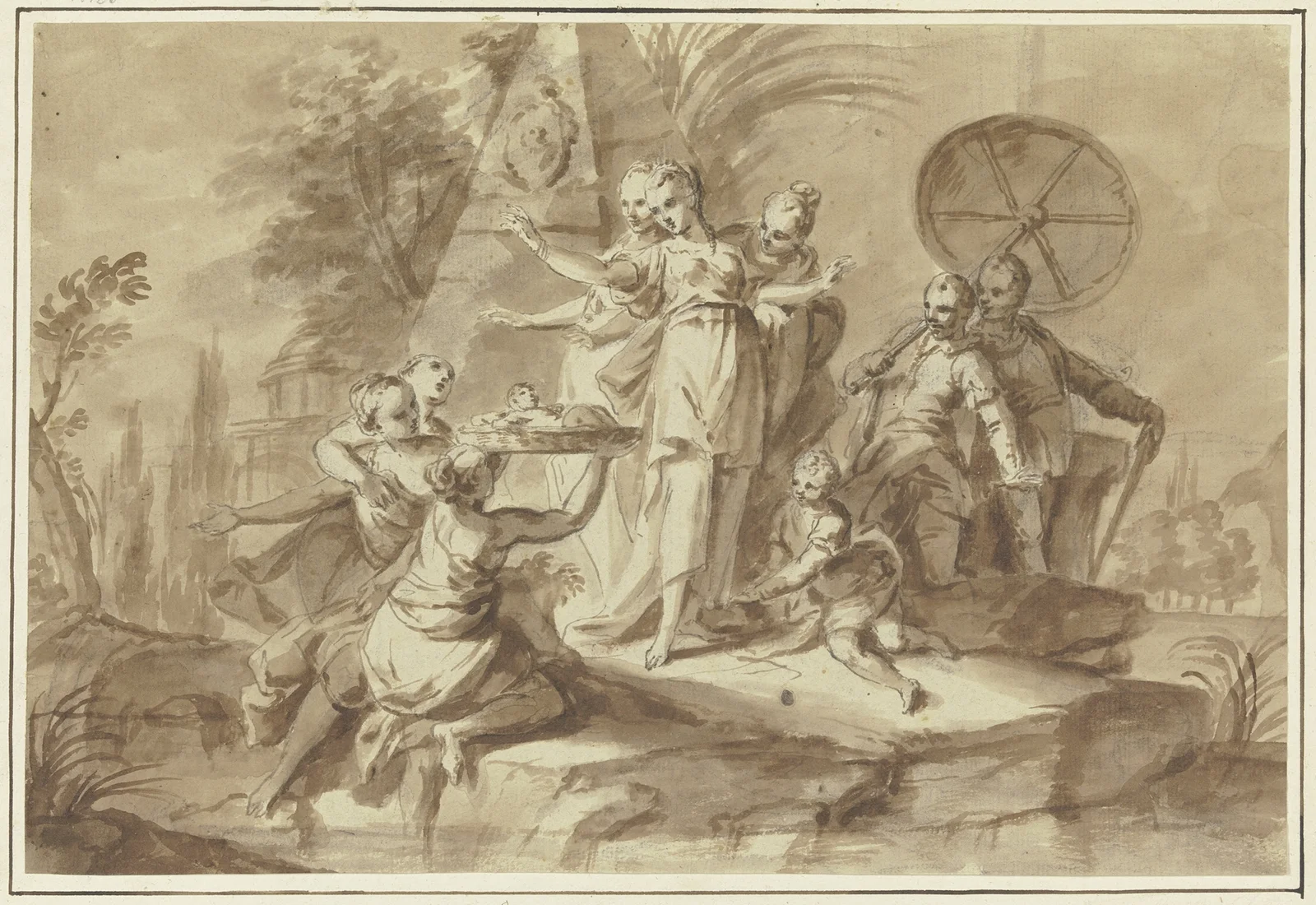 Architectural study av Sebastiano Ricci