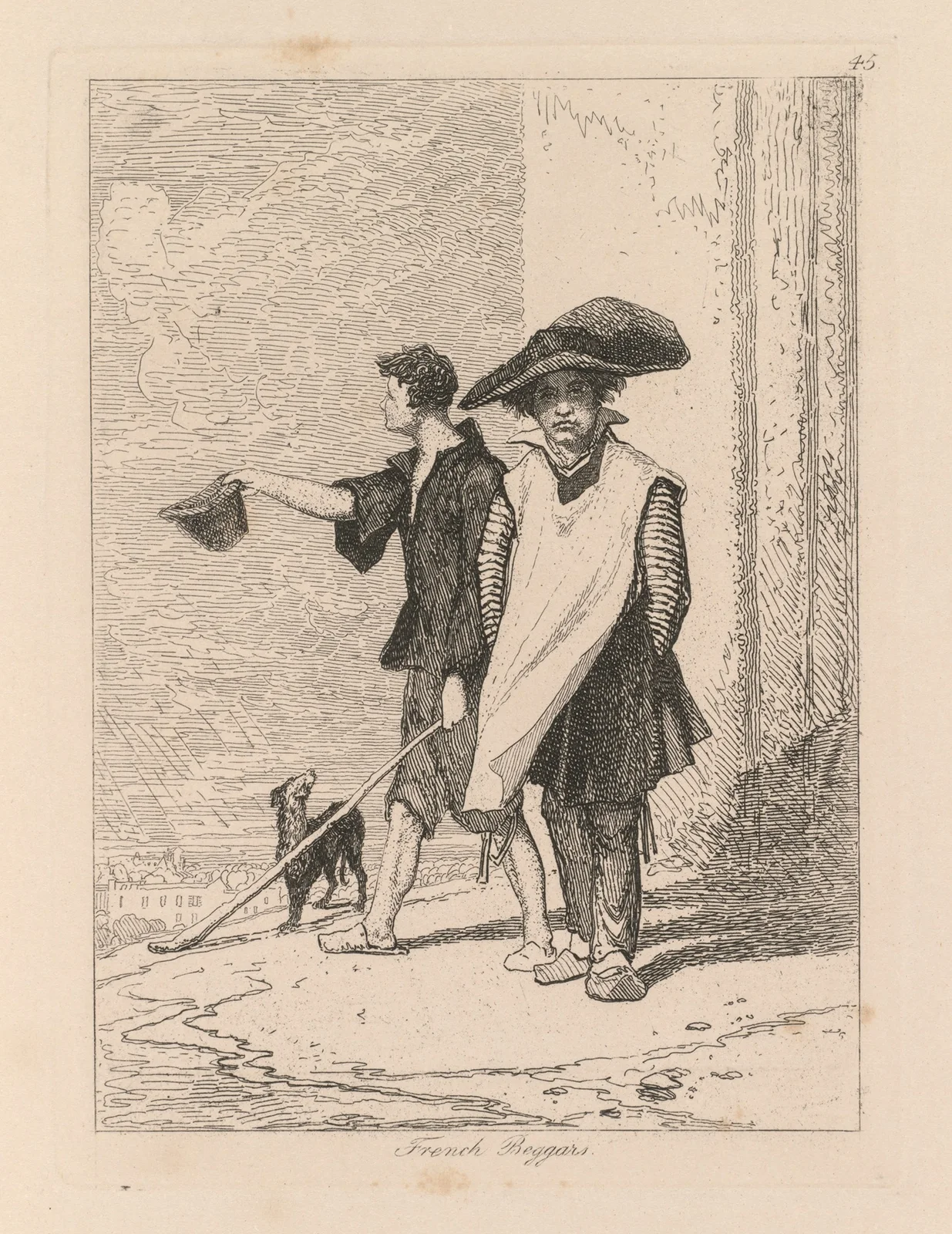 French Beggars av John Sell Cotman