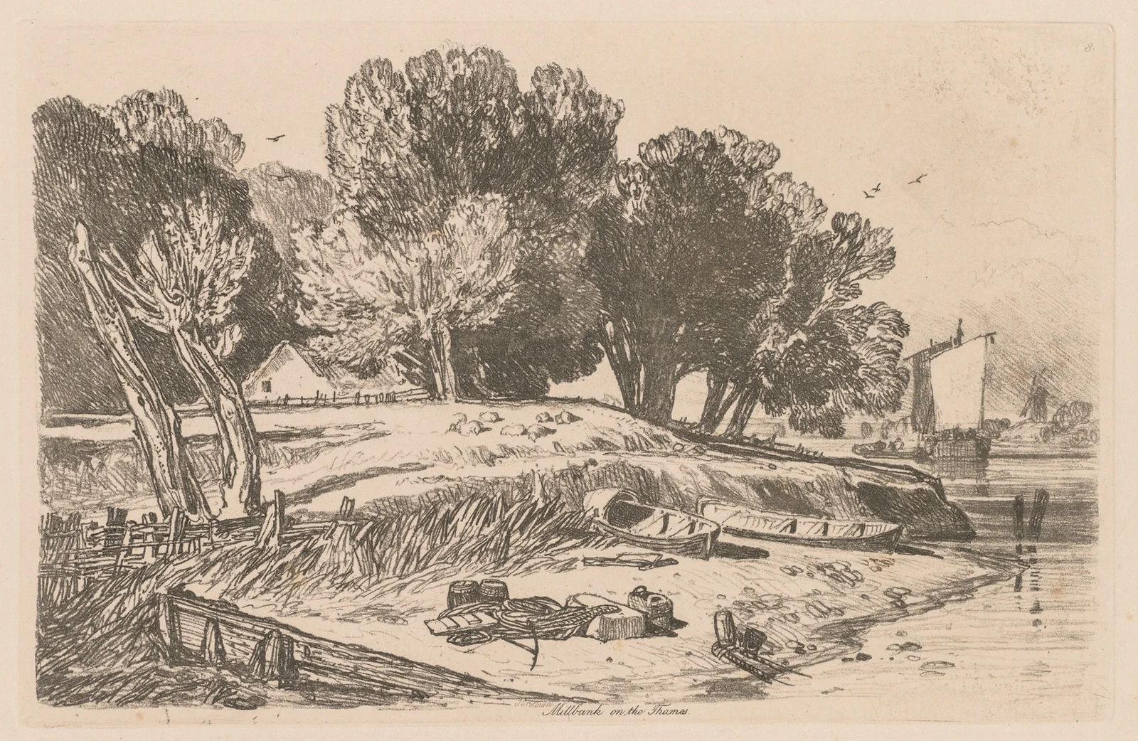 Millbank on the Thames av John Sell Cotman