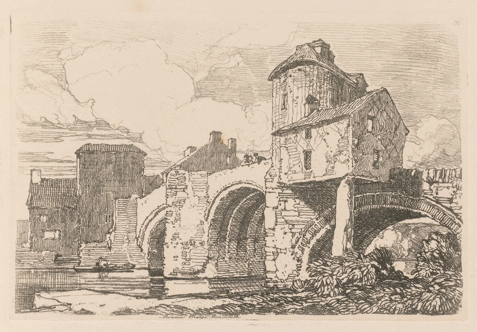 Monnow Bridge, Monmouthshire av John Sell Cotman