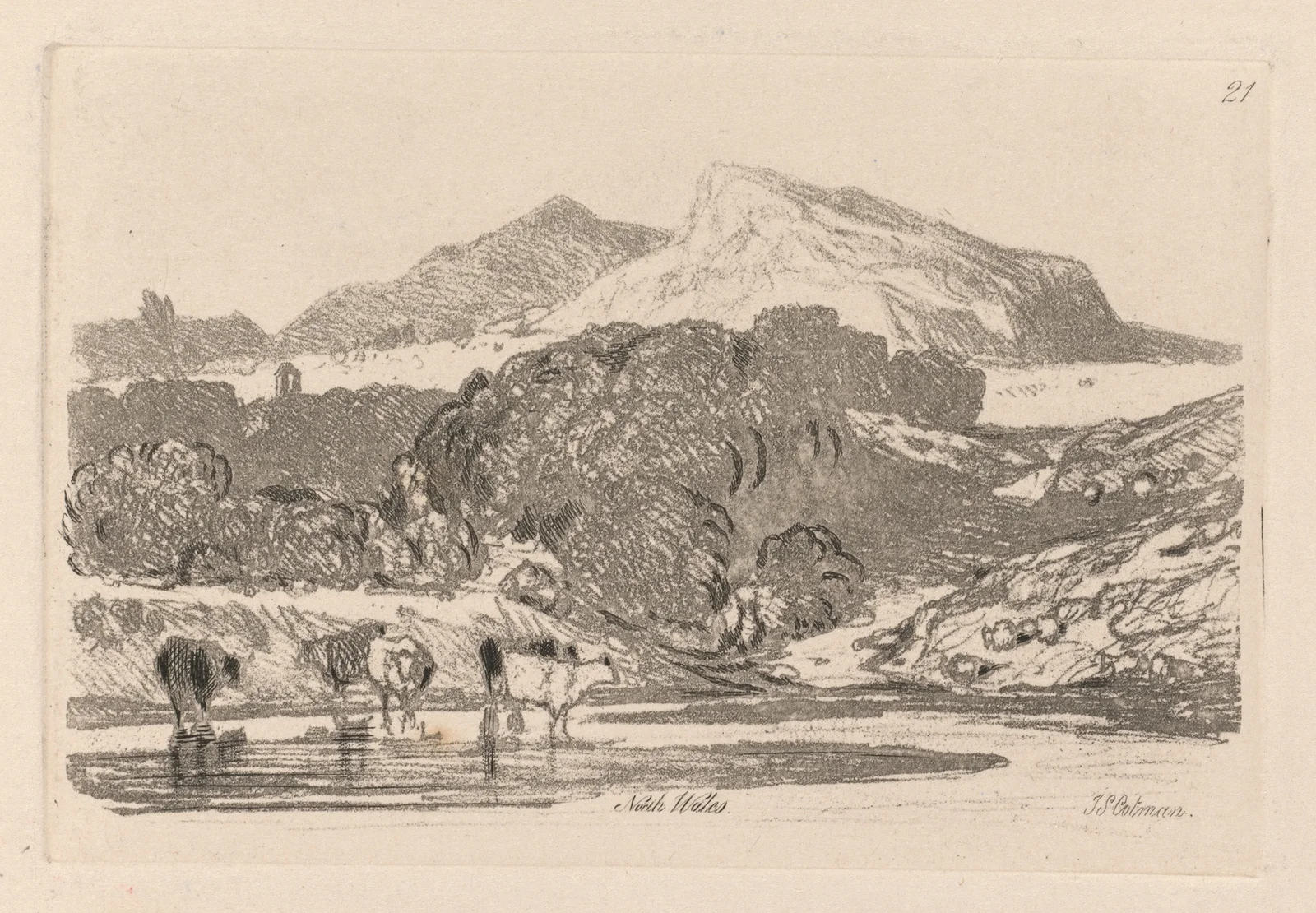 View in North Wales av John Sell Cotman