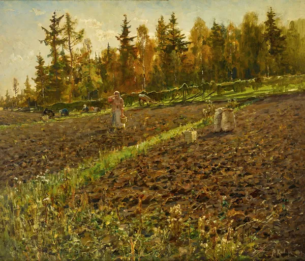 The Potato Gatherers av Julius Sergius Klever