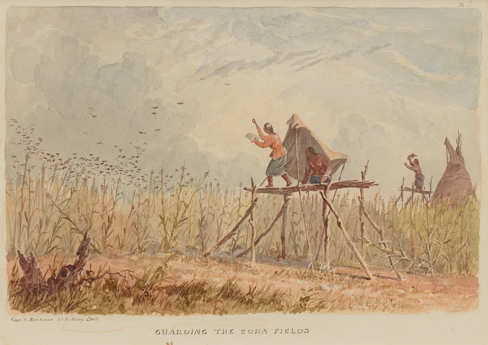 Guarding the Corn Fields av Seth Eastman