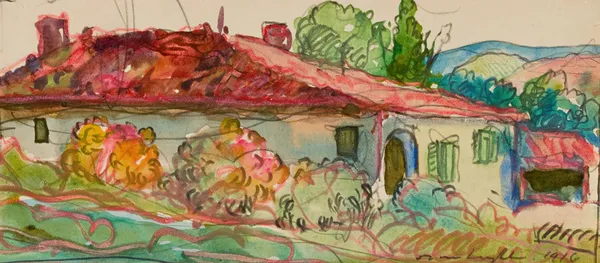 Farm near Albi av Donald Shaw MacLaughlan