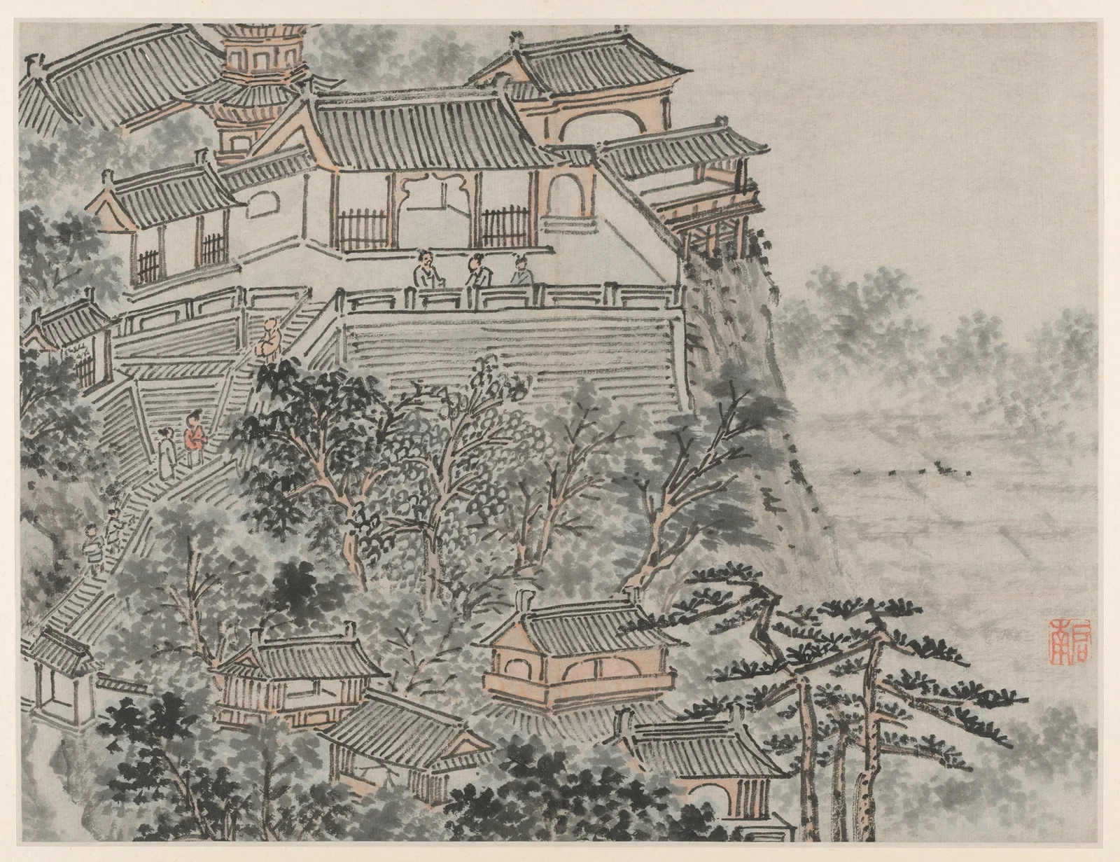 The Five Sages Terrace av Shen Zhou