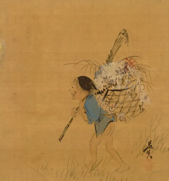 Peasant with Basket av Shibata Zeshin