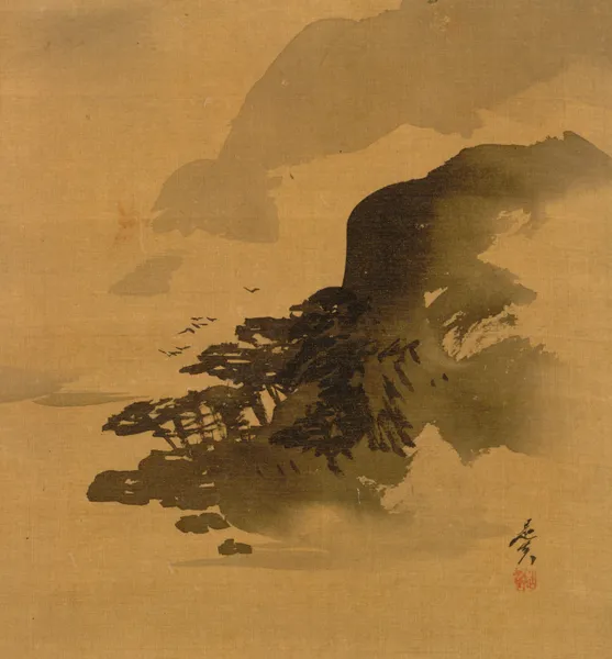 Shoreline with Birds av Shibata Zeshin
