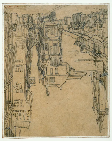 La rue des Prêtres Saint-Germain l’Auxerrois et le café Momus av Thomas Shotter Boys