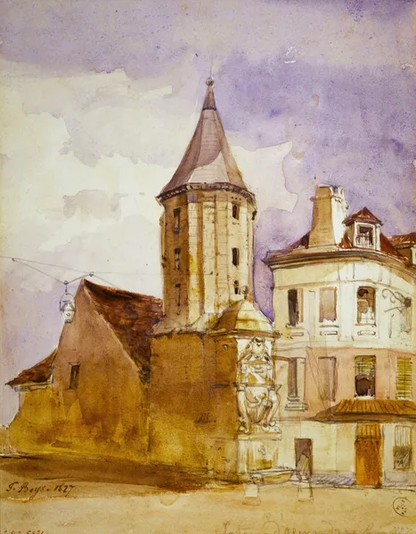 La Tour Alexandre en 1827, et la fontaine Saint-Victor av Thomas Shotter Boys