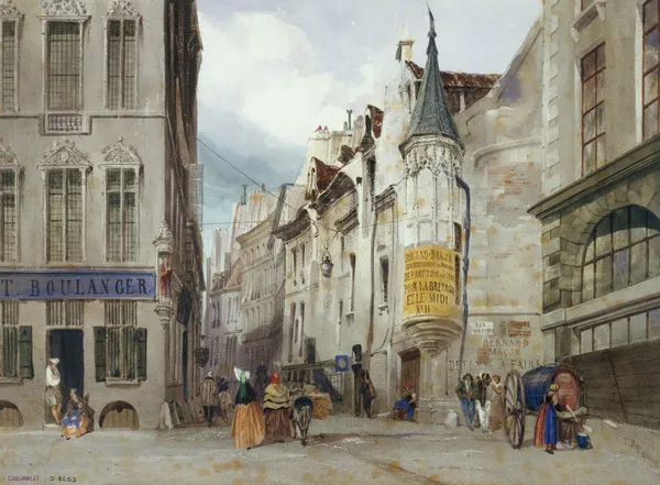 Le carrefour des rue Bailleul et Jean Tison, actuel 1er arrondissement, Paris. av Thomas Shotter Boys