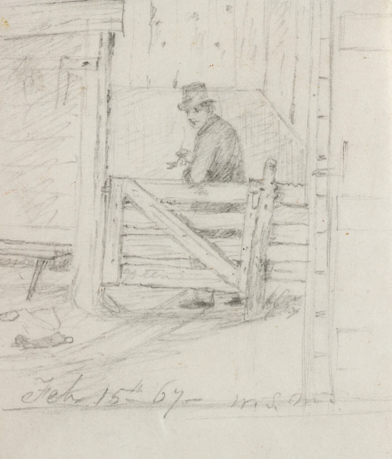 Resting on the Fence av William Sidney Mount