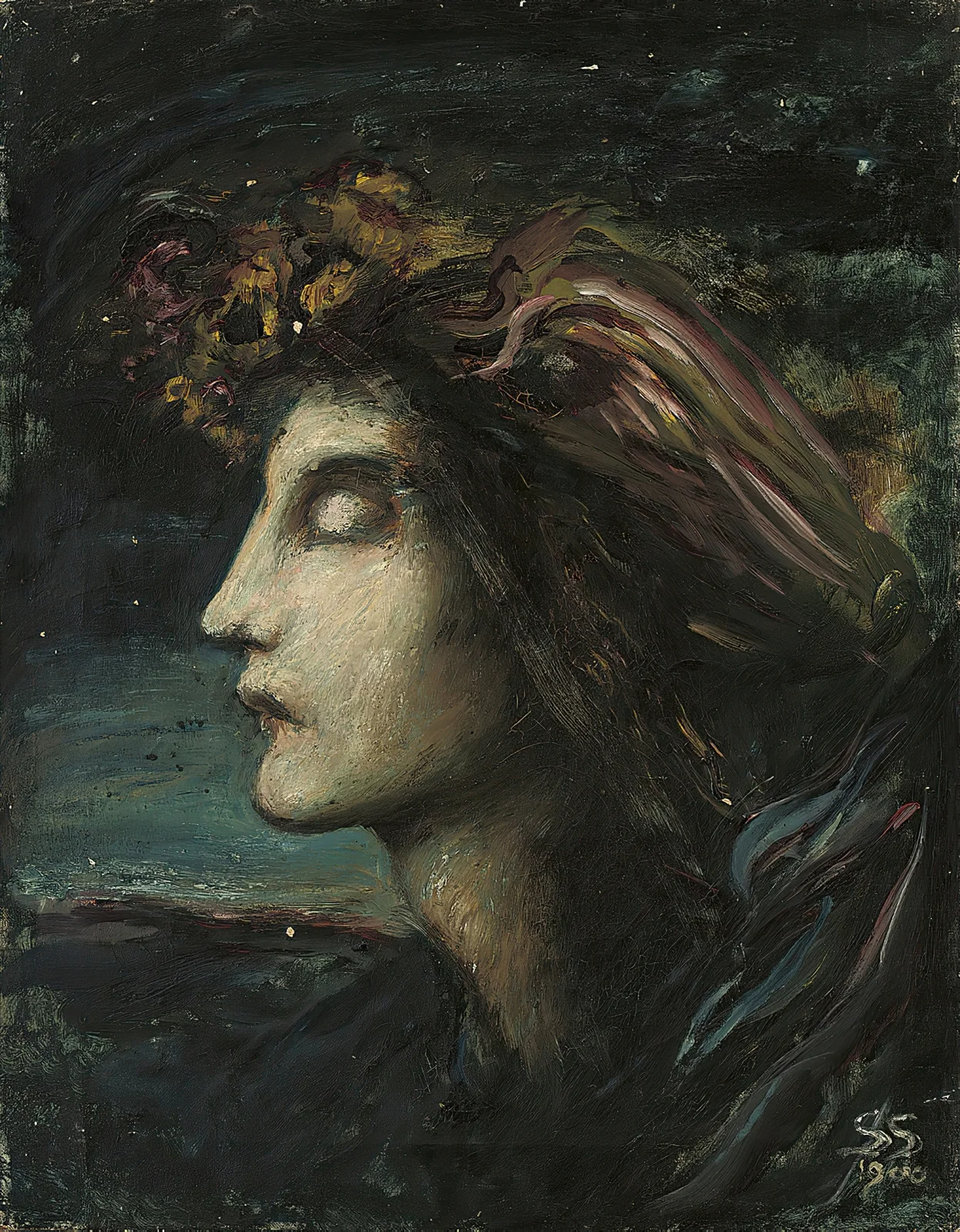Head study av Simeon Solomon