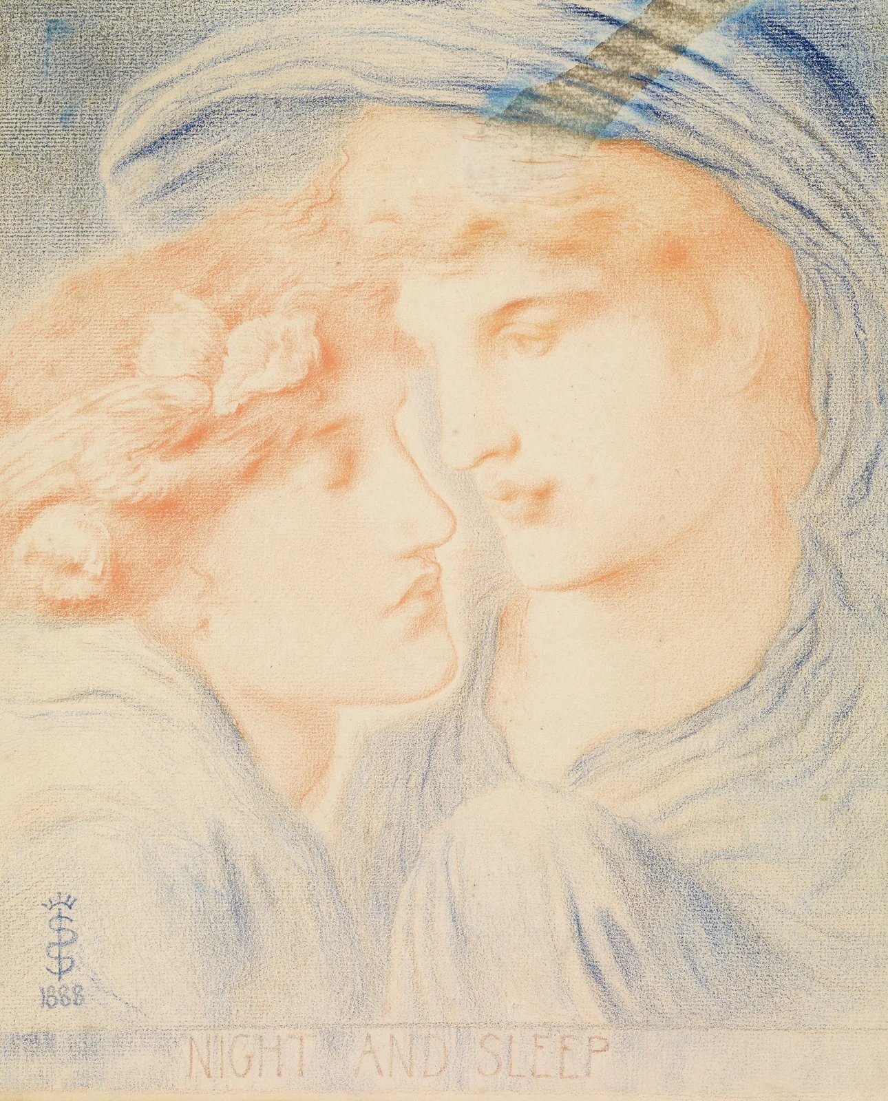 Night and Sleep, 1888 av Simeon Solomon