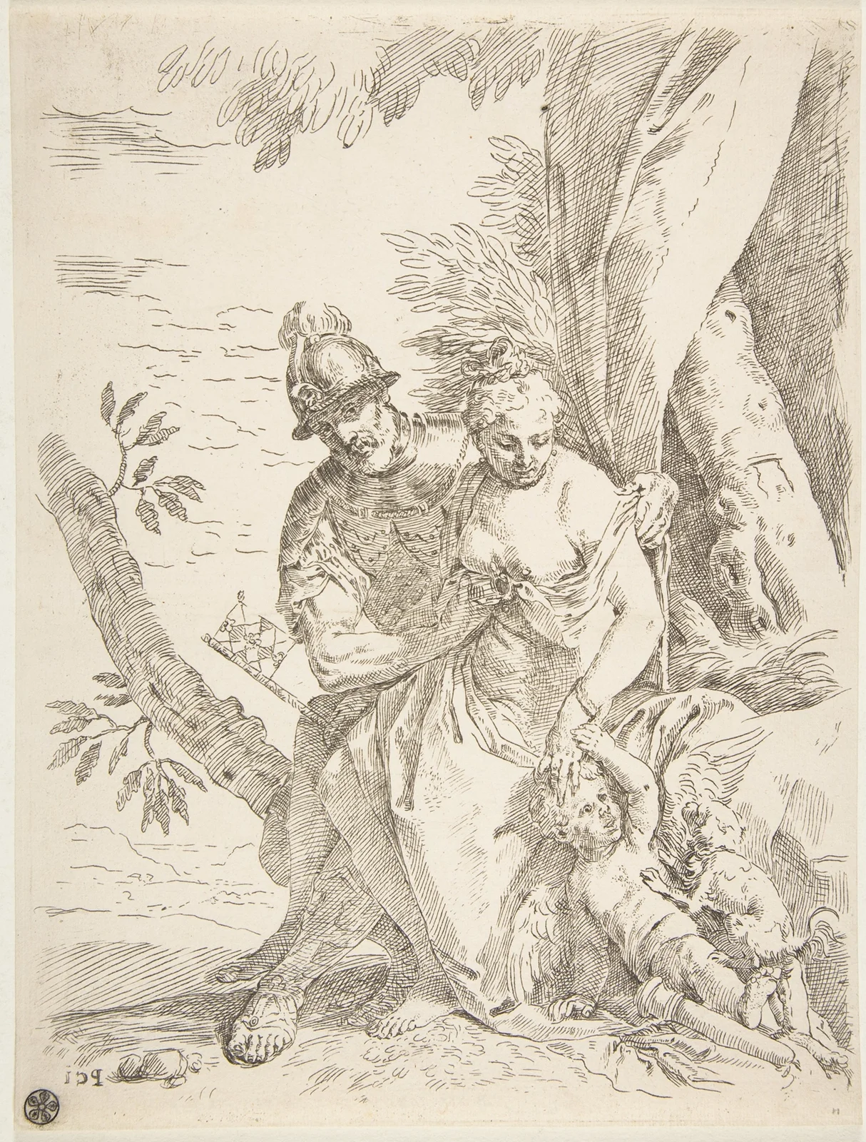 Mars, Venus and Cupid av Simone Cantarini