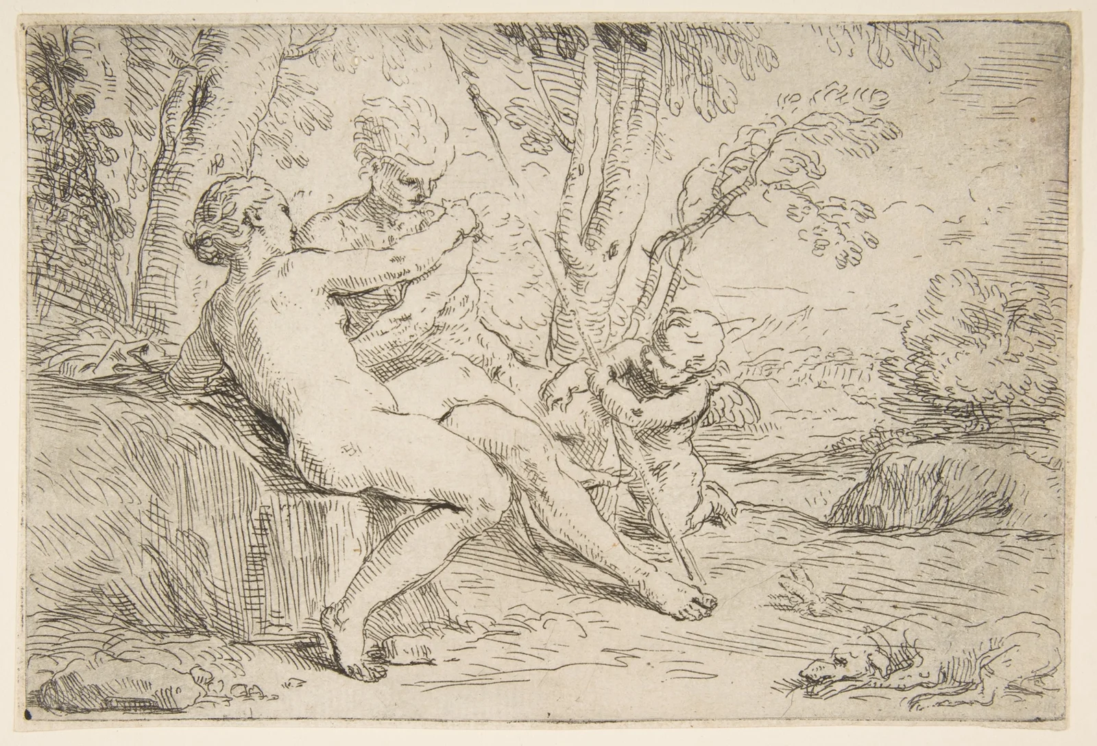 Venus and Adonis av Simone Cantarini