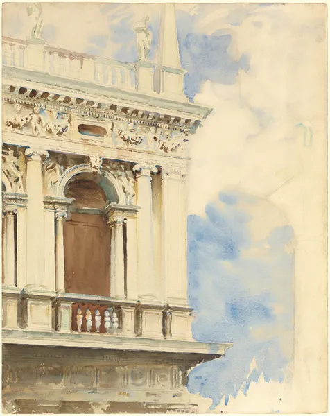 A Corner of the Library in Venice av John Singer Sargent