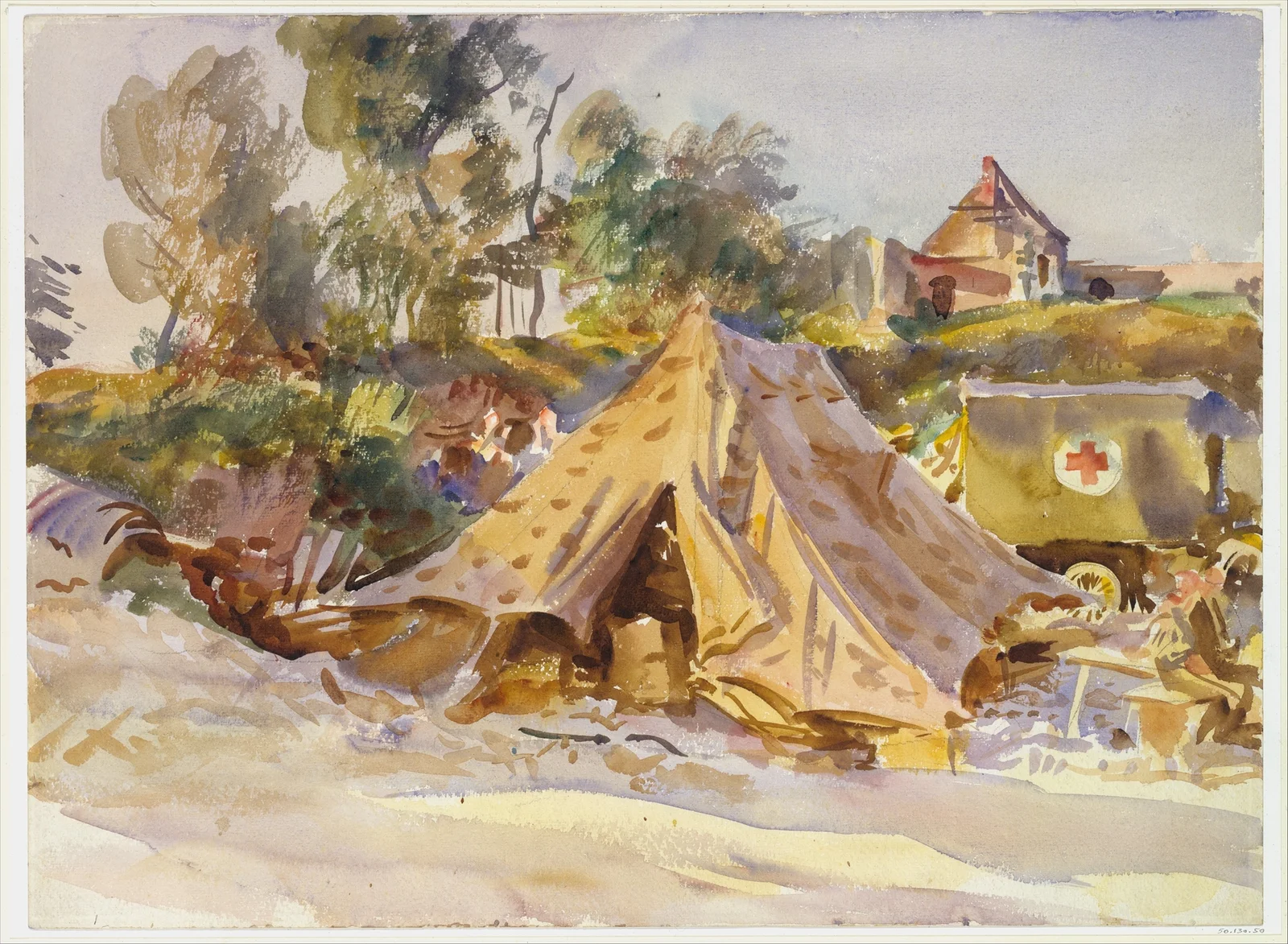 Camp with Ambulance av John Singer Sargent