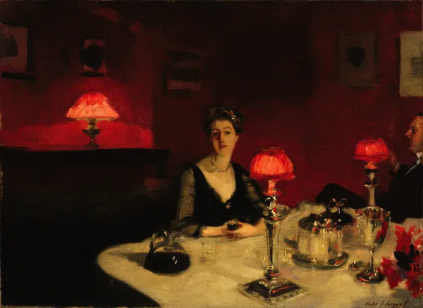 Le Verre De Porto (A Dinner Table At Night) av John Singer Sargent
