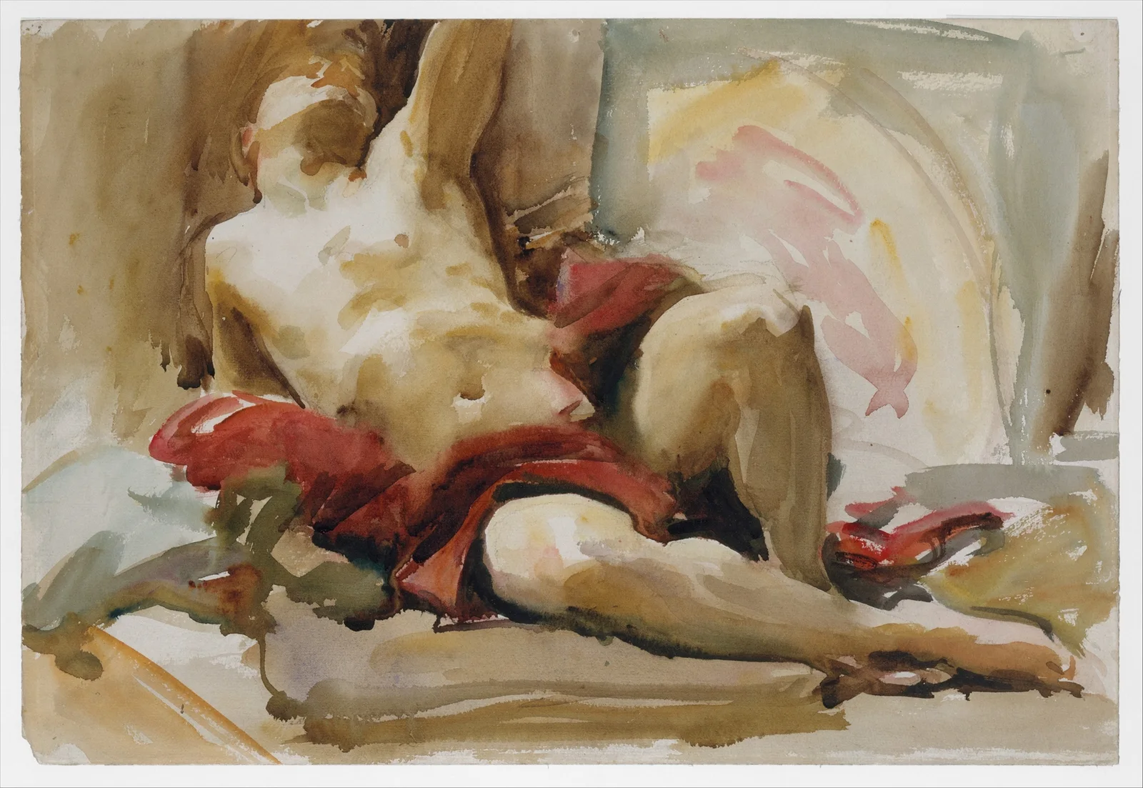 Man with Red Drapery av John Singer Sargent