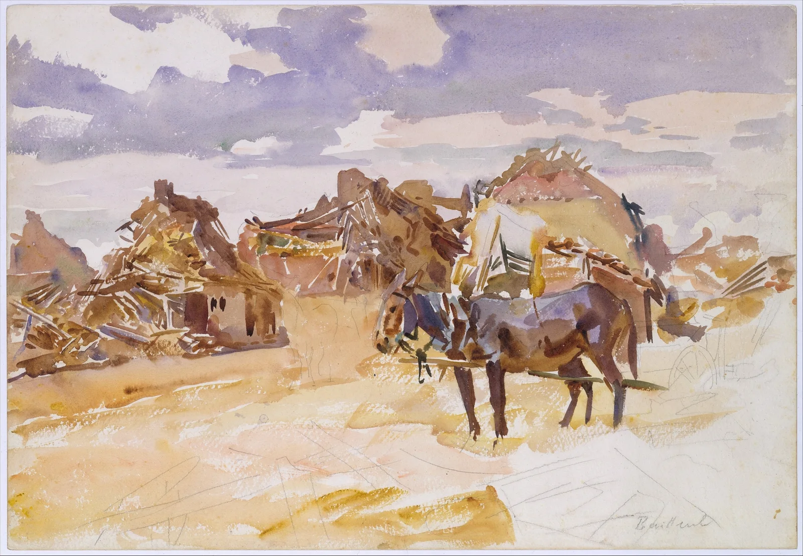 Mules and Ruins av John Singer Sargent