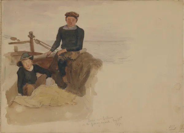 Oscar and Bobino on the Fishing Smack av John Singer Sargent