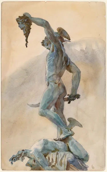 Sketch of Cellini’s ‘Perseus’ av John Singer Sargent