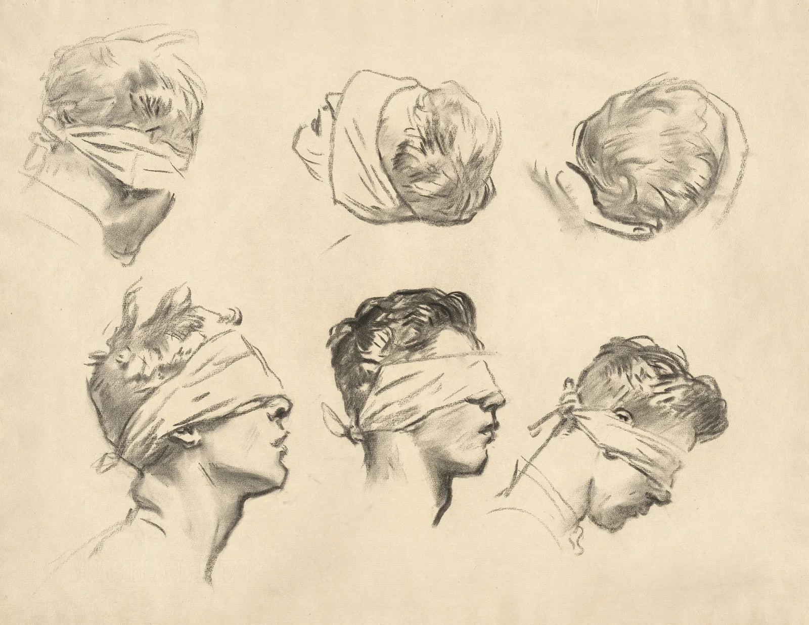Studies for ‘Gassed’ III av John Singer Sargent