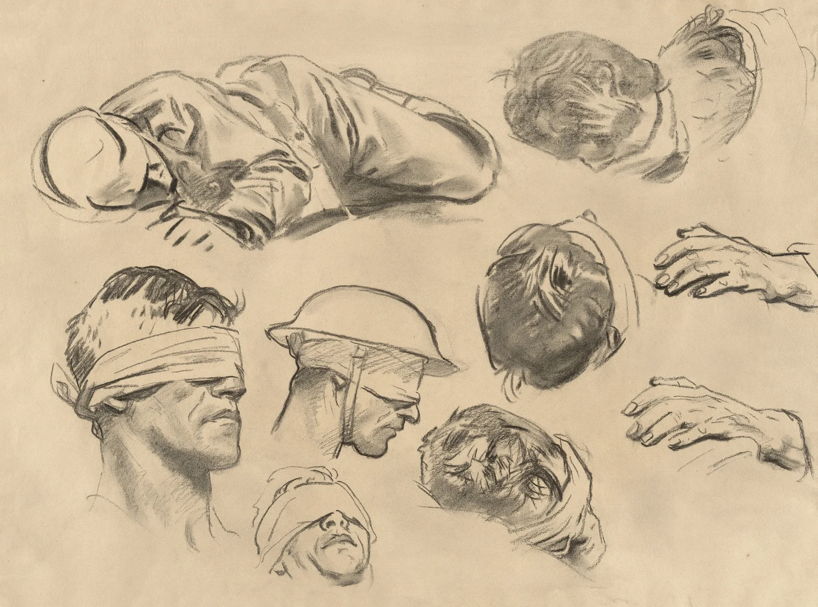 Studies for ‘Gassed’ V av John Singer Sargent