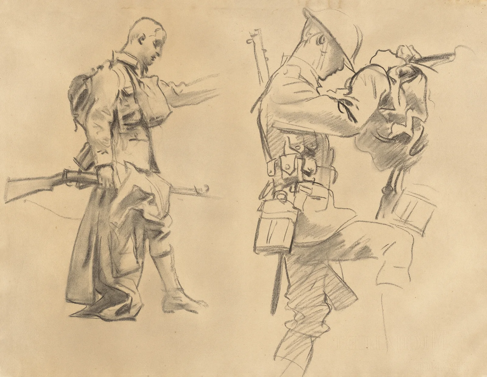 Studies for ‘Gassed’ (recto) av John Singer Sargent