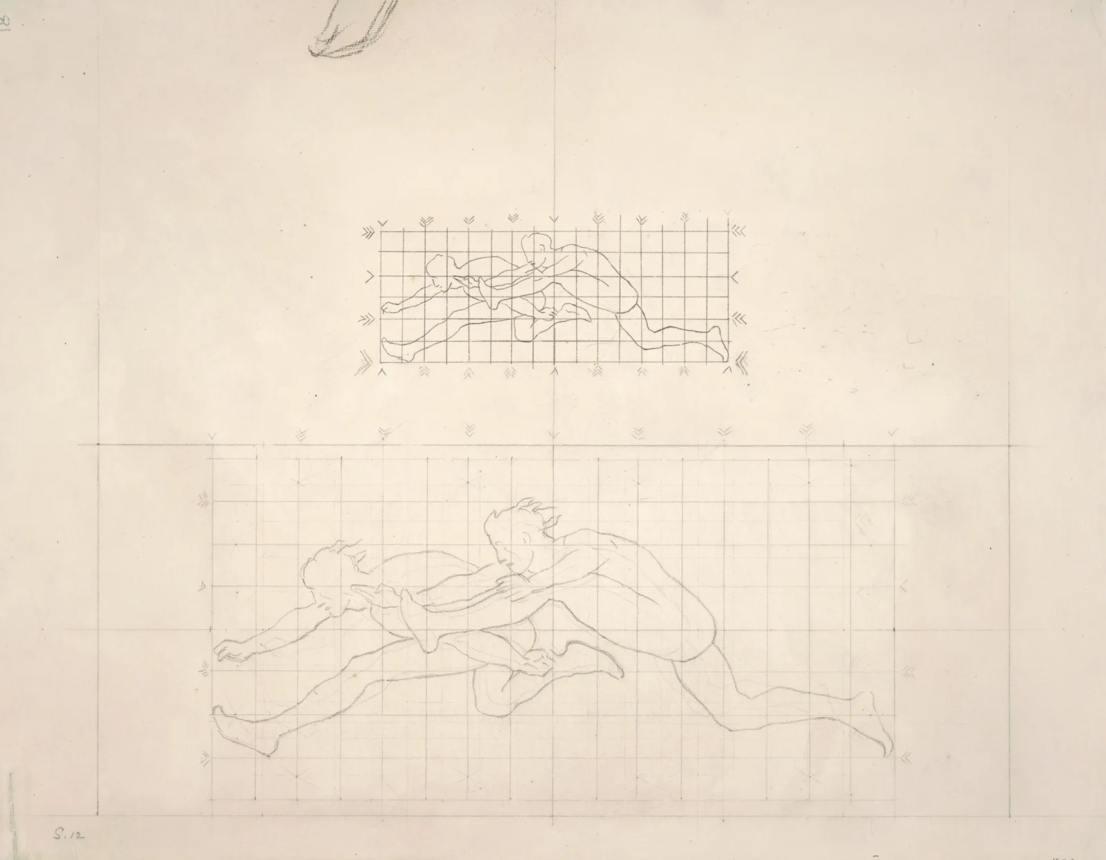 Studies for ‘Two Classical Male Figures Jumping’ av John Singer Sargent