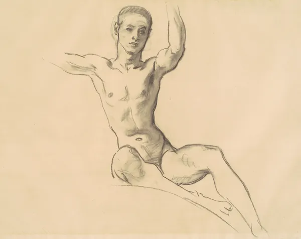 Study for Figure above ‘Music’ II av John Singer Sargent