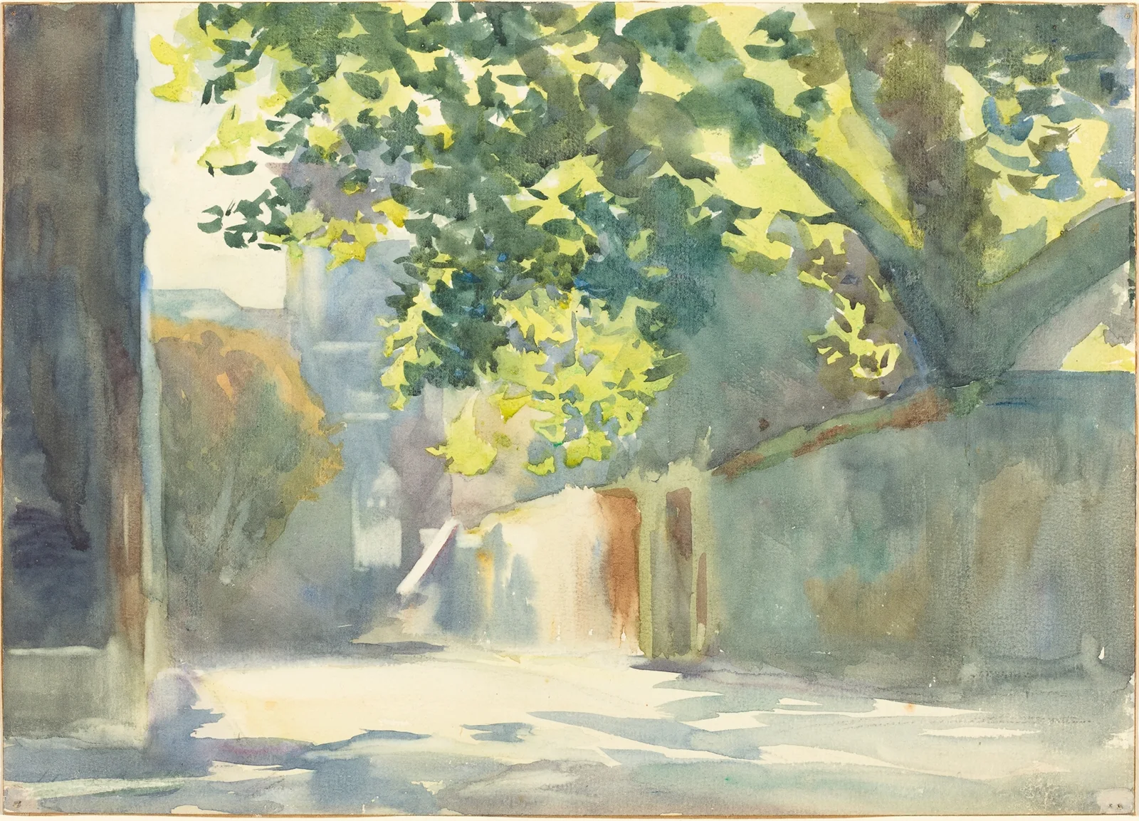 Sunlit Wall Under a Tree av John Singer Sargent